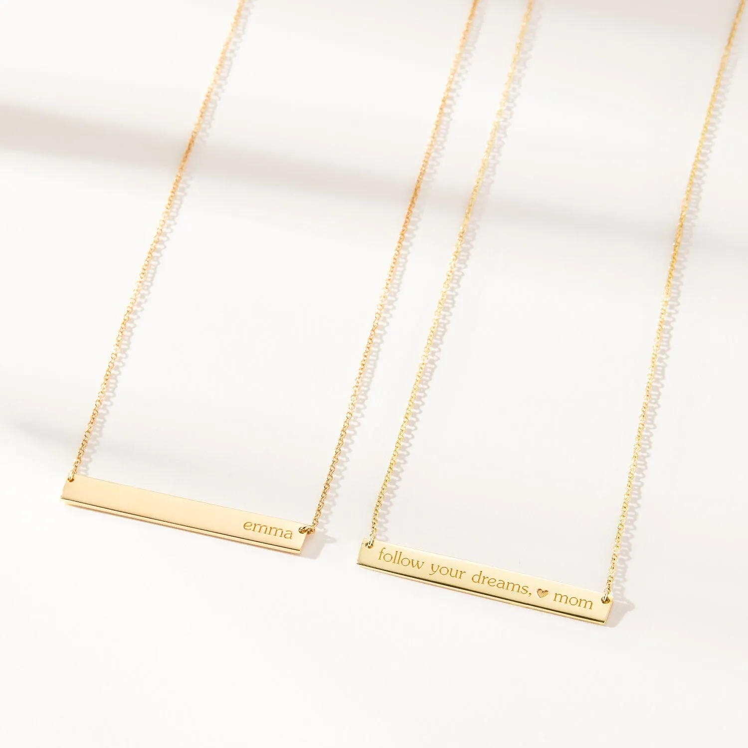 14K Gold Skinny Bar Necklace