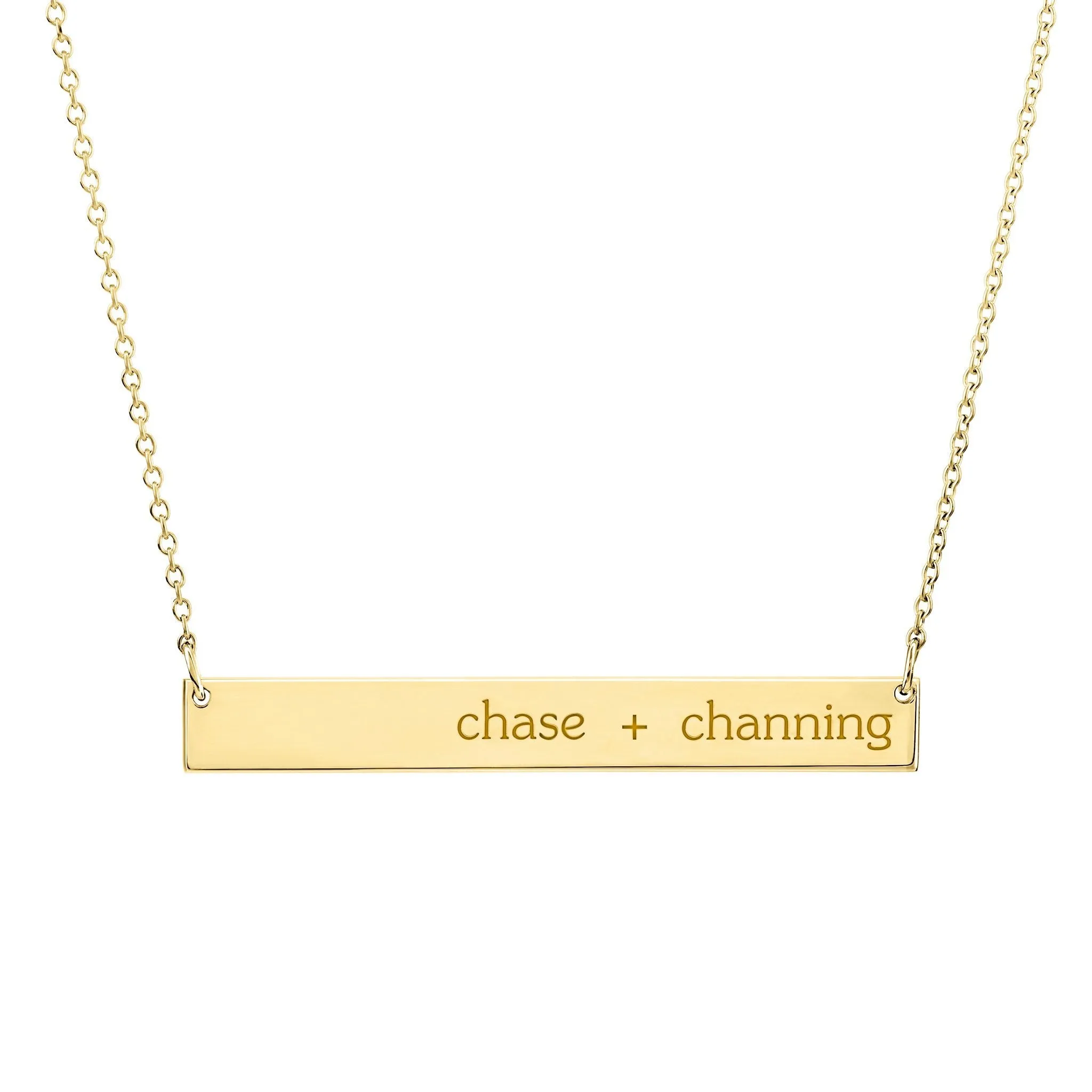 14K Gold Skinny Bar Necklace