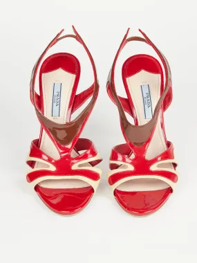 2010 Prada slingback Fiamma sandal in patent leather with heel