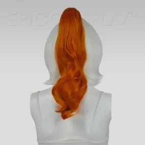 20" Autumn Orange Wavy Curly Ponytail Clipon