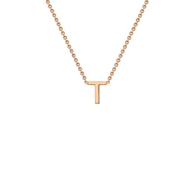 9K Rose Gold 'T' Initial Adjustable Letter Necklace 38/43cm