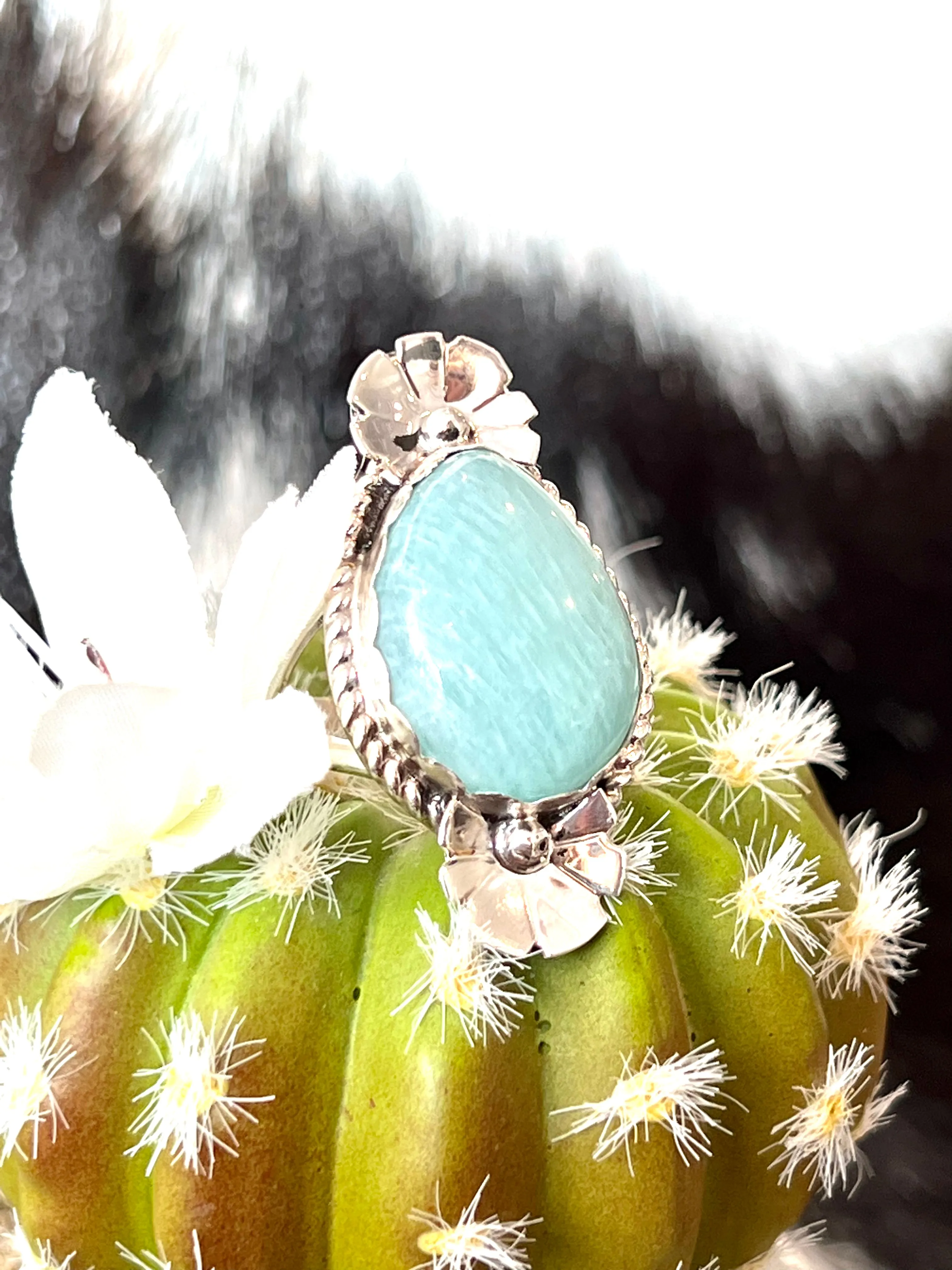 Amazing Amazonite Sterling Silver Ring