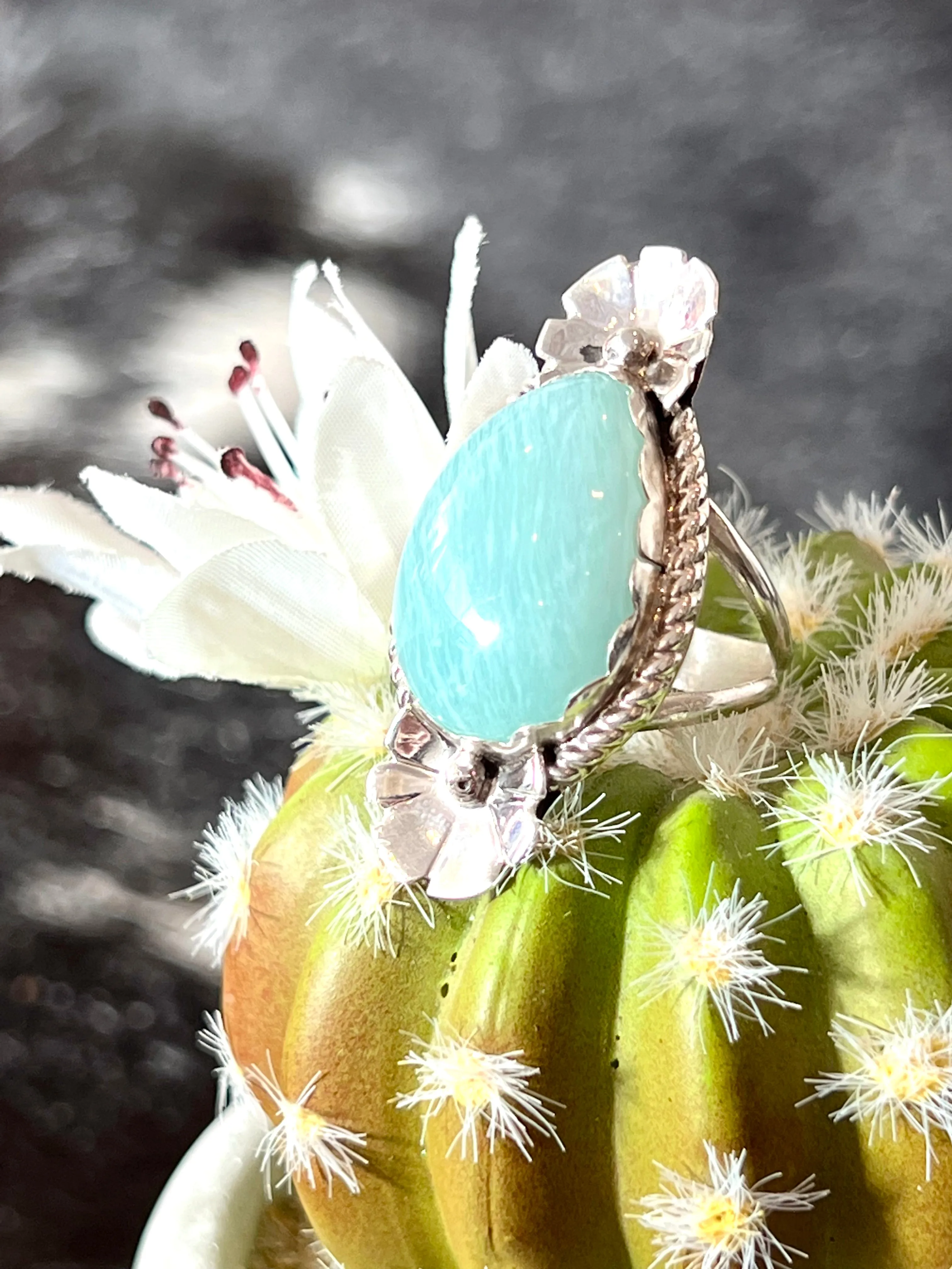 Amazing Amazonite Sterling Silver Ring