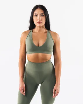 Amplify Deep V Bra - Noble Green