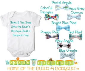 Baby Bow Ties for Noah's Boytique Build a Bodysuit - Snap On Bow Ties - Bow Ties for Babies - Bow Tie Outfit - Bowtie - Argyle - Plaid