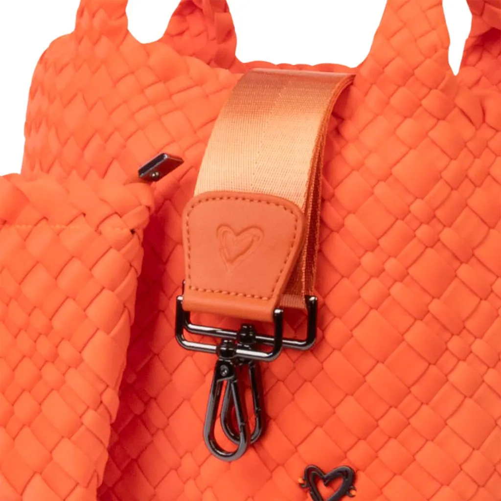 Brandon Small Woven Tote - Orange