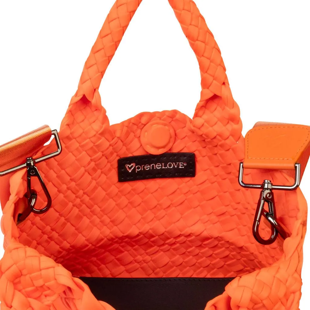 Brandon Small Woven Tote - Orange