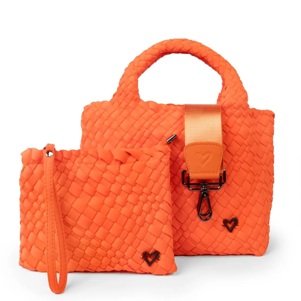 Brandon Small Woven Tote - Orange