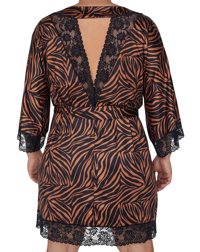 Candyman 99700x Robe Thong Two Piece Set Animal Print XL