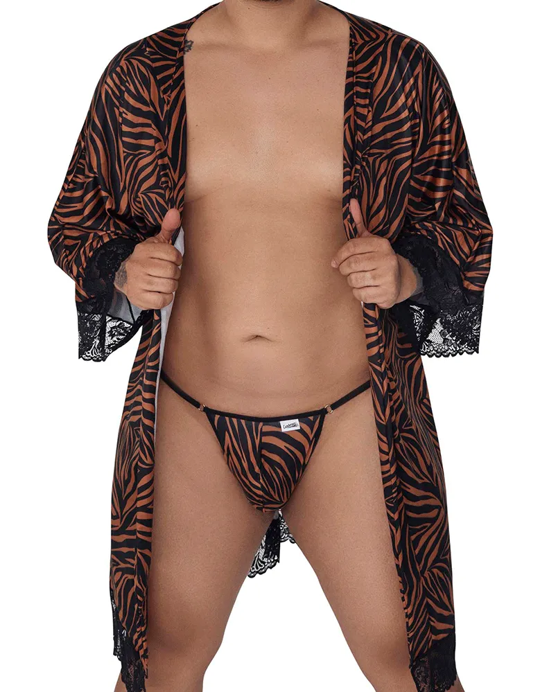 Candyman 99700x Robe Thong Two Piece Set Animal Print XL