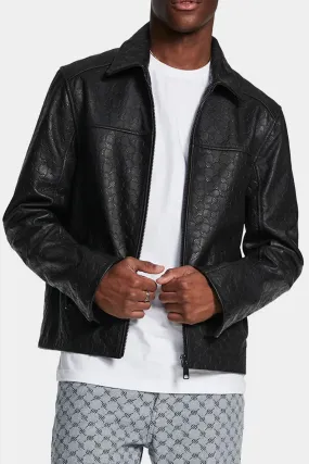 Daily Paper Silence Monogram Leather Jacket - Black