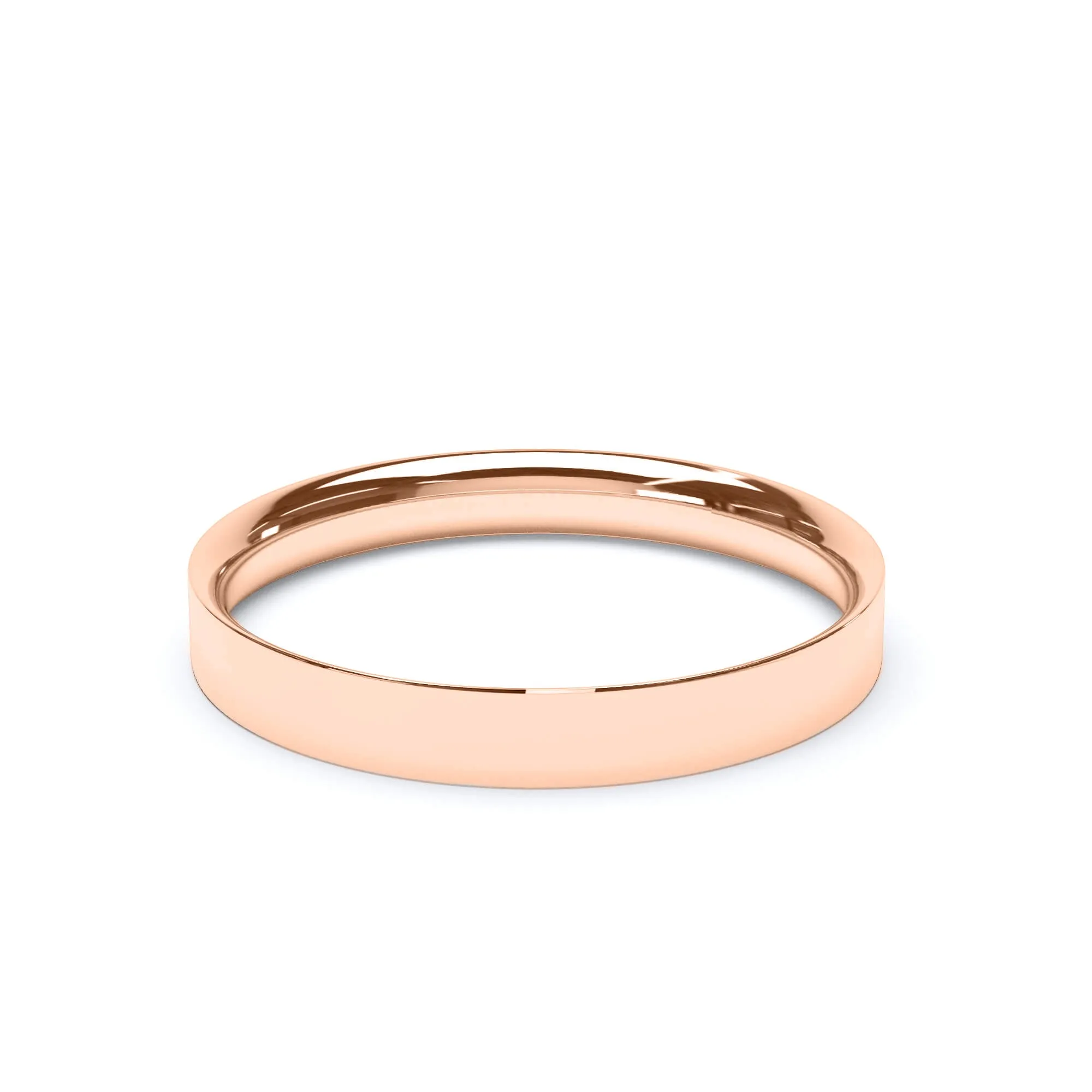 - Flat Court Profile Wedding Ring 9k Rose Gold