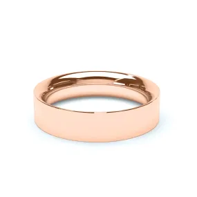 - Flat Court Profile Wedding Ring 9k Rose Gold