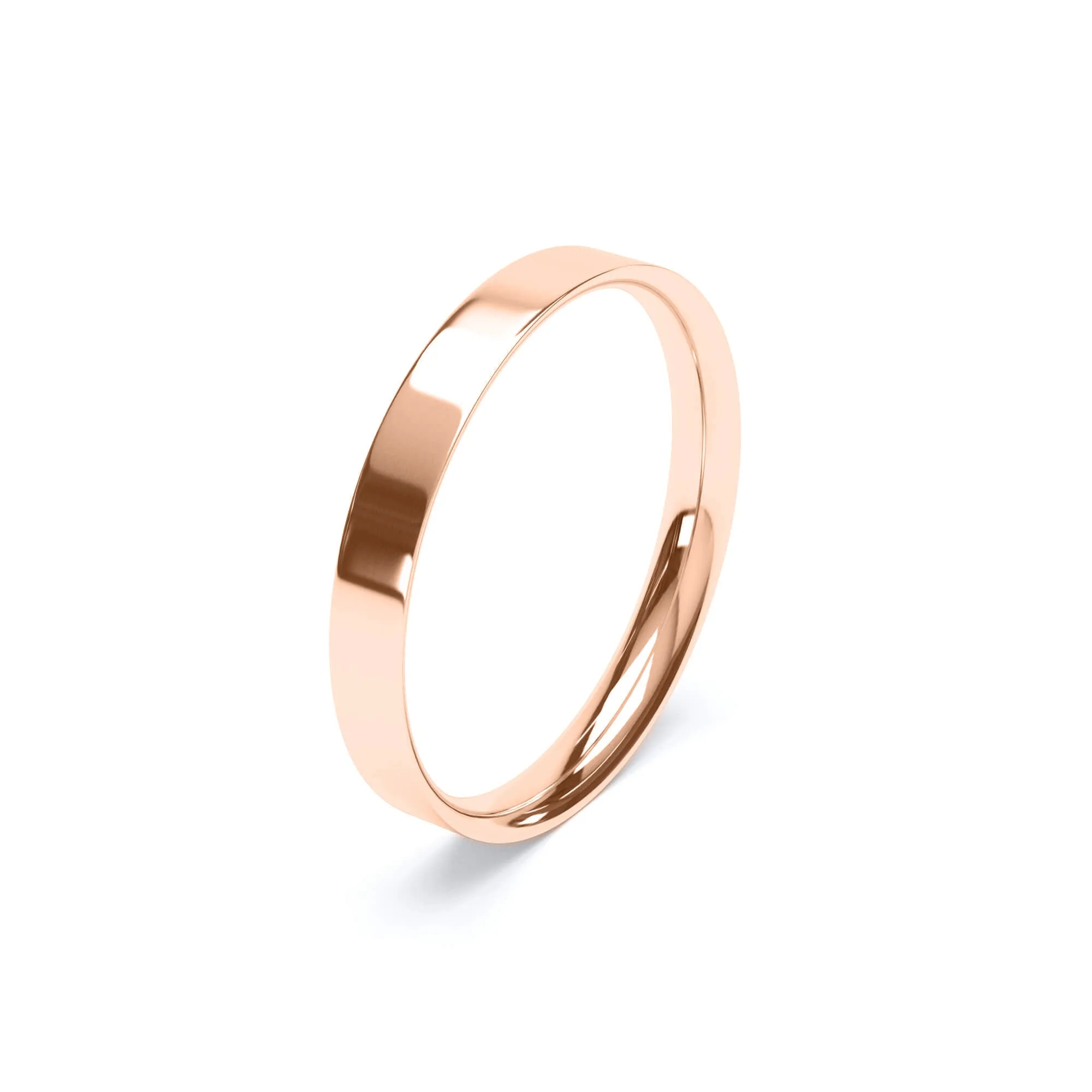 - Flat Court Profile Wedding Ring 9k Rose Gold