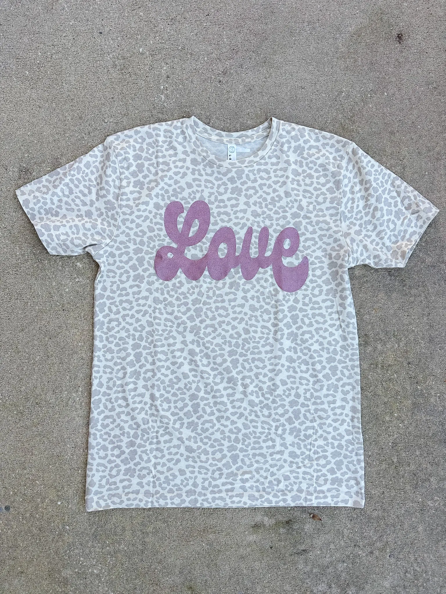 Glitter Love Natural Leopard Tee