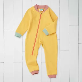 GRASS & AIR - Baby Adventure Onesie in Ochre with contrast Zip