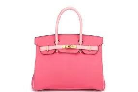 HERMES BIRKIN 30 HSS (STAMP T (2015)) ROSE CONFETTI X ROSE AZALEA EPSOM LEATHER GOLD HARDWARE, WITH KEYS, LOCK, RAINCOAT & DUST COVER