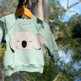 KOALA fleecy sweater - snow-gum green