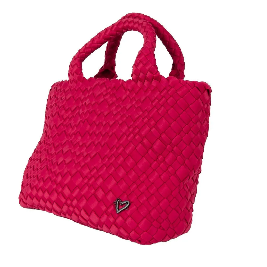 NEW: Brandon Small Woven Tote - Cranberry Red