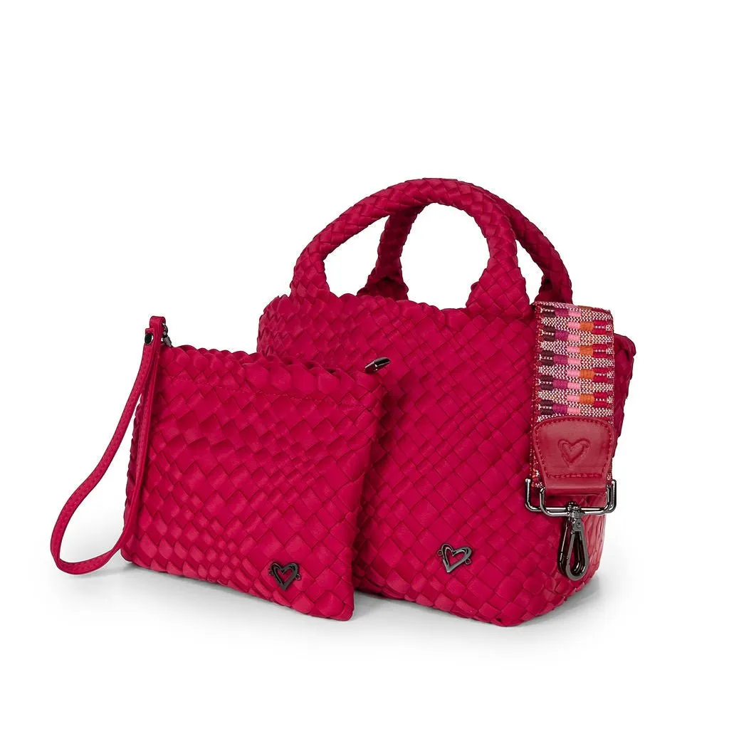 NEW: Brandon Small Woven Tote - Cranberry Red