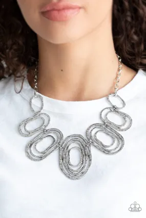 Paparazzi Accessories  - Empress Impressions #N879 Peg - Silver Necklace