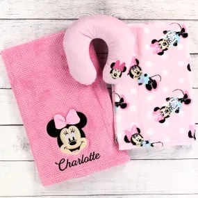 Personalized Disney Baby Blanket 3-Piece Gift Set - Minnie Mouse