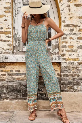 Sunset and Swim Bohemian Spaghetti Strap Low Back Jumpsuit