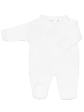 White Wrapover Footed Sleepsuit