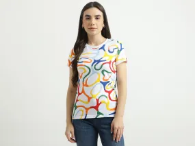 Women Printed Round Neck T-shirt